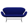 Fritz Hansen Swan™ Sofa 2 Seater, Satin Brushed Aluminium/Comfort Blue (66008)
