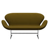Fritz Hansen Swan™ Sofa 2 Seater, Satin Brushed Aluminium/Comfort Brown (68007)