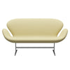 Fritz Hansen Swan™ Sofa 2 Seater, Satin Brushed Aluminium/Comfort Grey (68008)
