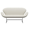 Fritz Hansen Swan™ Sofa 2 Seater, Satin Brushed Aluminium/Comfort Light Grey