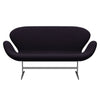 Fritz Hansen Swan™ Sofa 2 Seater, Satin Brushed Aluminium/Comfort Violet Red