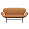 Fritz Hansen Swan Sofa 2 Seater, Satin Brushed Aluminium/Divina Md Carrot