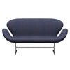 Fritz Hansen Swan Sofa 2 Seater, Satin Brushed Aluminium/Divina Md Cool Grey