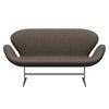 Fritz Hansen Swan Sofa 2 Seater, Satin Brushed Aluminium/Divina Md Mole