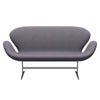 Fritz Hansen Swan Sofa 2 Seater, Satin Brushed Aluminium/Divina Md Soft Blue Grey