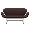 Fritz Hansen Swan Sofa 2 Seater, Satin Brushed Aluminium/Divina Melange Dusty Violet