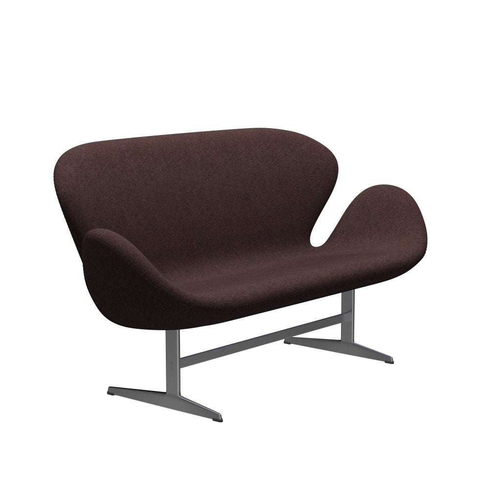 [product_category]-Fritz Hansen Swan Sofa 2 Seater, Satin Brushed Aluminium/Divina Melange Dusty Violet-Fritz Hansen-3321-DIM677-SPAL-FRI-2