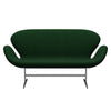 Fritz Hansen Swan™ Sofa 2 Seater, Satin Brushed Aluminium/Divina Melange Forest Green
