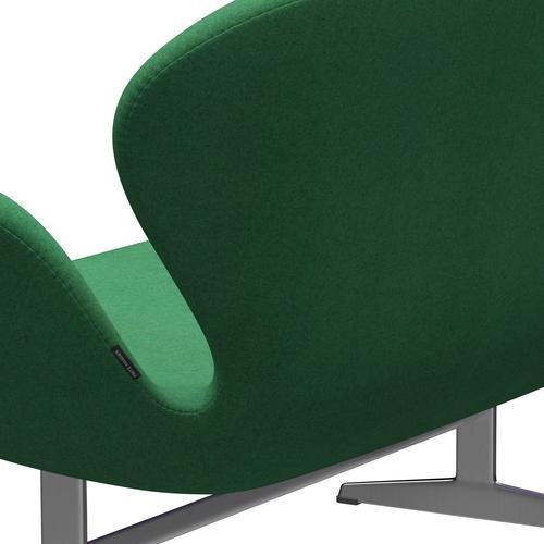 [product_category]-Fritz Hansen Swan Sofa 2 Seater, Satin Brushed Aluminium/Divina Melange Green-Fritz Hansen-3321-DIM937-SPAL-FRI-5