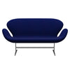 Fritz Hansen Swan Sofa 2 Seater, Satin Brushed Aluminium/Divina Royal Blue