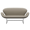 Fritz Hansen Swan Sofa 2 Seater, Satin Brushed Aluminium/Essential Light Grey