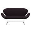 Fritz Hansen Swan Sofa 2 Seater, Satin Brushed Aluminium/Fame Brown (61108)