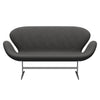 Fritz Hansen Swan Sofa 2 Seater, Satin Brushed Aluminium/Fame Dark Grey