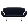 Fritz Hansen Swan Sofa 2 Seater, Satin Brushed Aluminium/Fame Navy (66061)