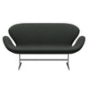 Fritz Hansen Swan™ Sofa 2 Seater, Satin Brushed Aluminium/Fiord Black Multicoloured