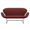 Fritz Hansen Swan™ Sofa 2 Seater, Satin Brushed Aluminium/Fiord Brick/Brick