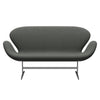 Fritz Hansen Swan™ Sofa 2 Seater, Satin Brushed Aluminium/Fiord Brown/Grey