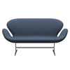 Fritz Hansen Swan™ Sofa 2 Seater, Satin Brushed Aluminium/Fiord Dark Construction/Grey