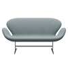 Fritz Hansen Swan™ Sofa 2 Seater, Satin Brushed Aluminium/Fiord Green/Blue/Stone