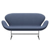 Fritz Hansen Swan™ Sofa 2 Seater, Satin Brushed Aluminium/Fiord Lavender