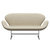 Fritz Hansen Swan™ Sofa 2 Seater, Satin Brushed Aluminium/Fiord Natural Sand