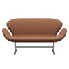 Fritz Hansen Swan™ Sofa 2 Seater, Satin Brushed Aluminium/Fiord Peach