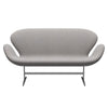 Fritz Hansen Swan™ Sofa 2 Seater, Satin Brushed Aluminium/Fiord Stone/Stone