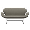 Fritz Hansen Swan Sofa 2 Seater, Satin Brushed Aluminium/Hallingdal Beige