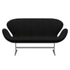 Fritz Hansen Swan Sofa 2 Seater, Satin Brushed Aluminium/Hallingdal Charcoal