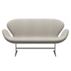 Fritz Hansen Swan Sofa 2 Seater, Satin Brushed Aluminium/Hallingdal Light Grey (103)