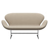 Fritz Hansen Swan Sofa 2 Seater, Satin Brushed Aluminium/Hallingdal Sand