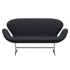 Fritz Hansen Swan Sofa 2 Seater, Satin Brushed Aluminium/Hallingdal Violet/Green