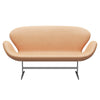 Fritz Hansen Swan Sofa 2 Seater, Satin Brushed Aluminium/Natural Natural