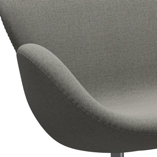 [product_category]-Fritz Hansen Swan Sofa 2 Seater, Satin Brushed Aluminium/Re Wool Grey White/Plain-Fritz Hansen-3321-REW128-SPAL-FRI-7