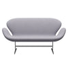 Fritz Hansen Swan Sofa 2 Seater, Satin Brushed Aluminium/Steelcut Siber Grey Light