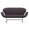 Fritz Hansen Swan Sofa 2 Seater, Satin Brushed Aluminium/Steelcut Trio Brown