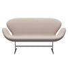 Fritz Hansen Swan Sofa 2 Seater, Satin Brushed Aluminium/Steelcut Trio Light Beige