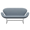 Fritz Hansen Swan Sofa 2 Seater, Satin Brushed Aluminium/Steelcut Trio Pastel Blue