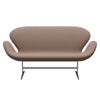 Fritz Hansen Swan Sofa 2 Seater, Satin Brushed Aluminium/Steelcut Trio Sand Colours