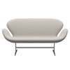 Fritz Hansen Swan Sofa 2 Seater, Satin Brushed Aluminium/Steelcut Wool White