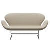 Fritz Hansen Svanesofa 2-Personers, Satinpoleret Aluminium/Sunniva Lys Beige