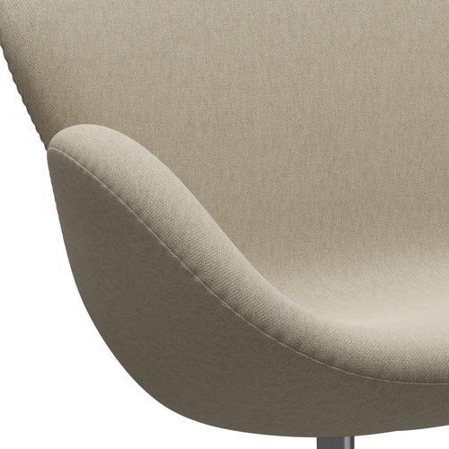 [product_category]-Fritz Hansen Swan Sofa 2 Seater, Satin Brushed Aluminium/Sunniva Light Beige-Fritz Hansen-3321-SV233-SPAL-FRI-7