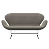 Fritz Hansen Swan Sofa 2 Seater, Satin Brushed Aluminium/Sunniva Light Green/Violet