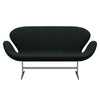 Fritz Hansen Swan Sofa 2 Seater, Satin Brushed Aluminium/Tonus Black