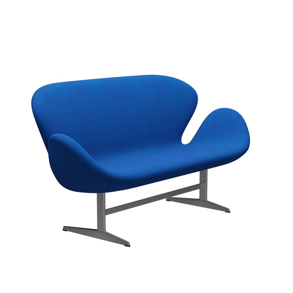 [product_category]-Fritz Hansen Swan Sofa 2 Seater, Satin Brushed Aluminium/Tonus Blue-Fritz Hansen-3321-TON129-SPAL-FRI-2