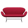 Fritz Hansen Swan Sofa 2 Seater, Satin Brushed Aluminium/Tonus Cherry