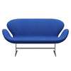 Fritz Hansen Swan Sofa 2 Seater, Satin Brushed Aluminium/Tonus Lavender Blue