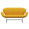 Fritz Hansen Svanesofa 2-Personers, Satinpoleret Aluminium/Tonus Mustard