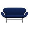 Fritz Hansen Swan Sofa 2 Seater, Satin Brushed Aluminium/Tonus Royal Blue