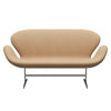 Fritz Hansen Swan Sofa 2 Seater, Satin Brushed Aluminium/Tonus Warm Beige